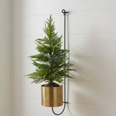 Wall Hook Planter With Brass Pot 29.75 Inch