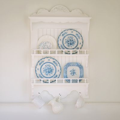 Wall Mount Dish Display Rack With Hooks
