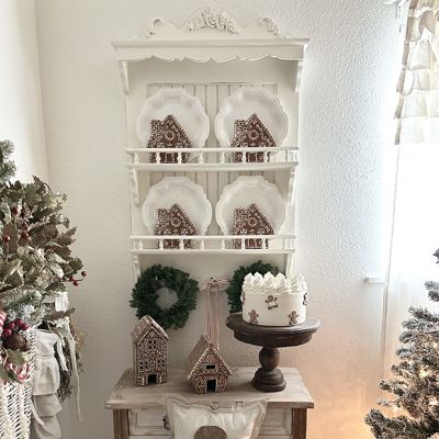 Wall Mount Dish Display Rack With Hooks