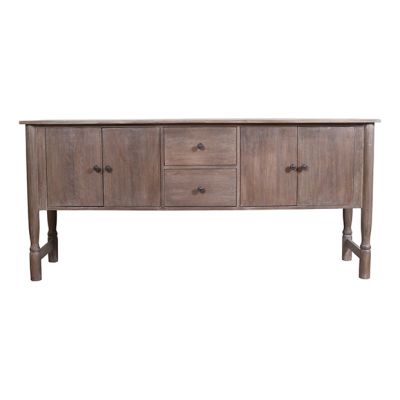 Warm Weathered Wood Console Cabinet | SHIPS FREE