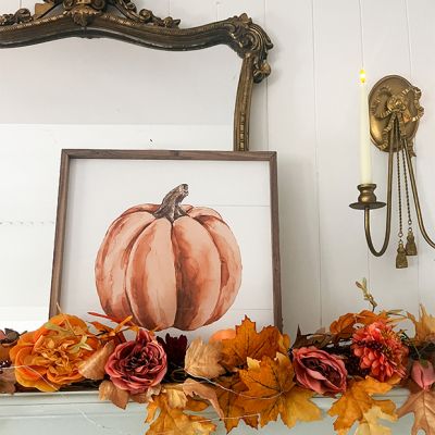 Watercolor Orange Pumpkin Wall Art