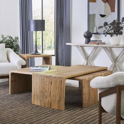 Waterfall Edge Elm Wood Coffee Table