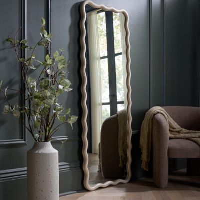 Wavy White Framed Full Length Mirror