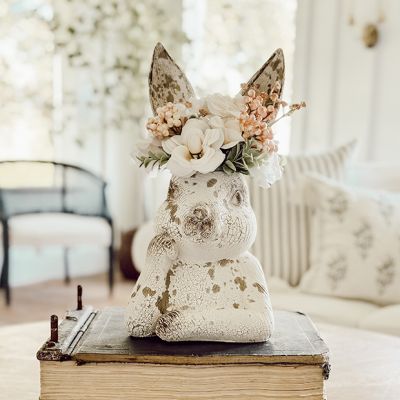 Weathered Bunny Head Planter
