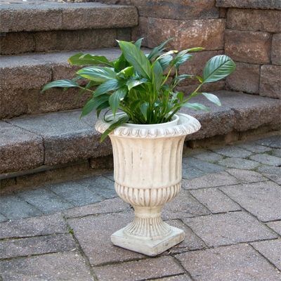 Weathered Cement Urn Garden Planter