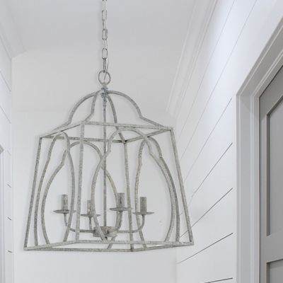 Weathered Geometric 4 Light Chandelier