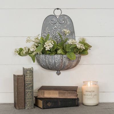 Weathered Metal Hanging Wall Planter