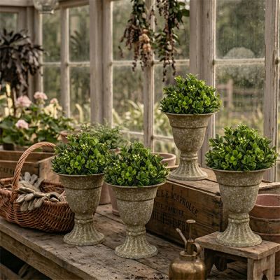 Weathered Metal Tabletop Mini Urn