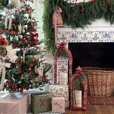 Weathered Red Metal Lantern