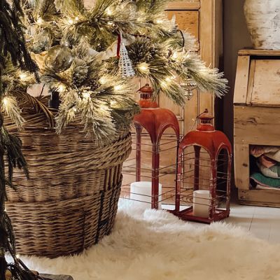 Weathered Red Metal Lantern
