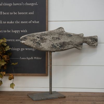 Weathered River Fish on Stand