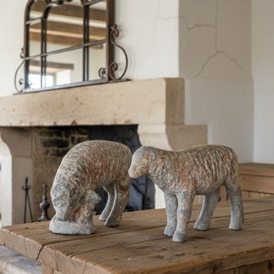 Weathered Sheep Figurine Set of 2