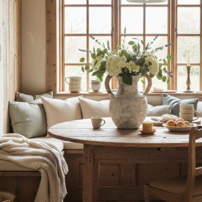 Weathered Terracotta Vase with Rattan Wrapped Handles