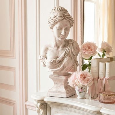 Weathered Woman Bust Statue