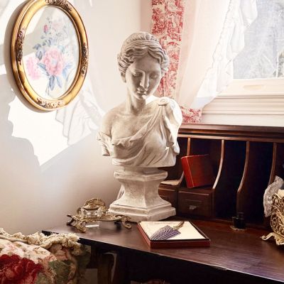 Weathered Woman Bust Statue