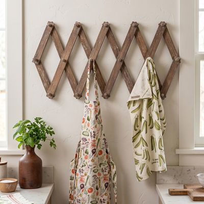 Weathered  Wood Accordion Wall Rack