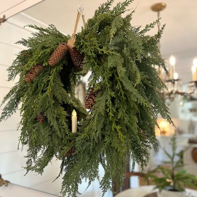 Weeping Cedar and Cone Wreath