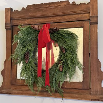 Weeping Cedar and Cone Wreath