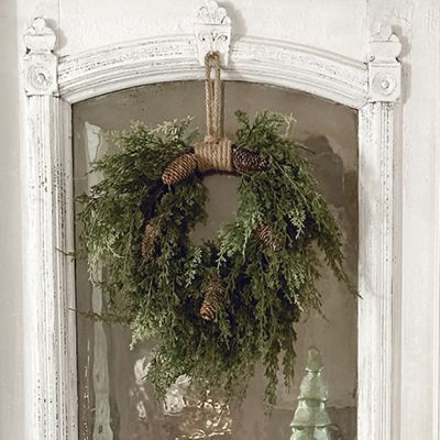 Weeping Cedar and Pinecone Accent Wreath
