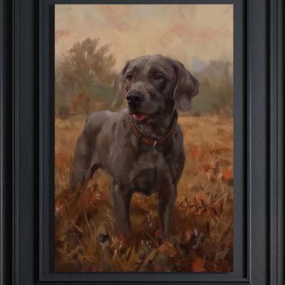 Weimaraner Rustic Canvas Wall Art