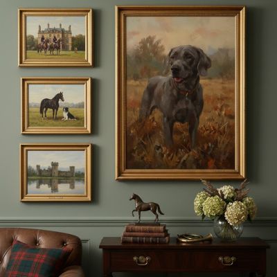 Weimaraner Rustic Canvas Wall Art