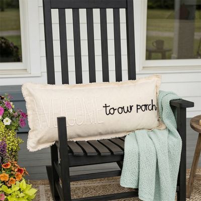 Welcome To Our Porch Fringed Lumbar Pillow