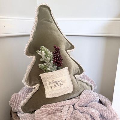 Whispers of Winter Velvet Tree Pillow