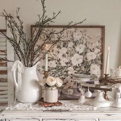 White Bouquet Gray Vase Wall Art By Julia Purinton