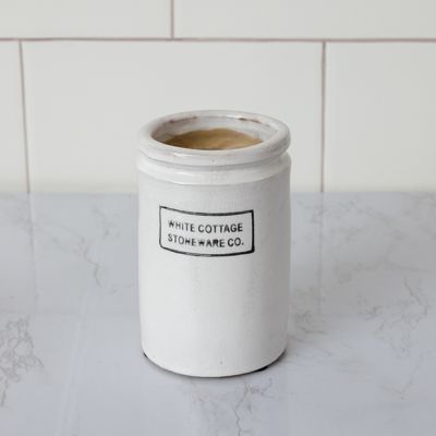White Cottage Farmhouse Crock