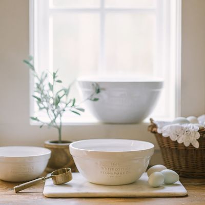 White Cottage Farmhouse Mixing Bowl Set of 3