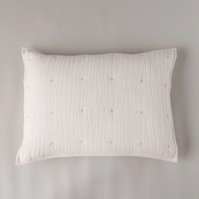 White Cottage Farmhouse Tack Stitch Sham Set of 2 Standard