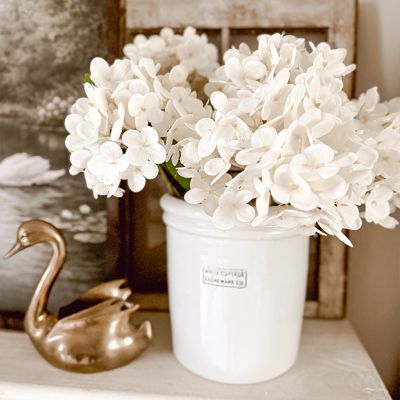 White Cottage Stoneware Crock 9 inch