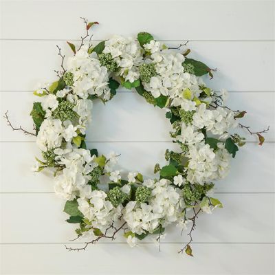 White Hydrangea Large Decorative Wreath
