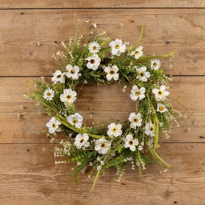 White Wildflower Decorative Wreath