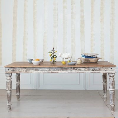 Whitewashed Reclaimed Wood Dining Table