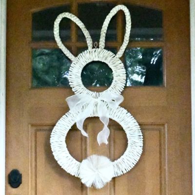 Wicker Bunny Door Hanger