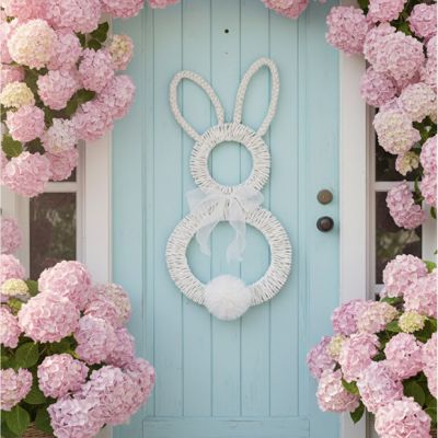 Wicker Bunny Door Hanger