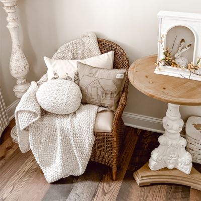 Wicker Weave Arm Chair With Removable Cushion