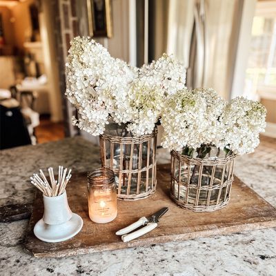 Wicker Wrapped Canister Jar