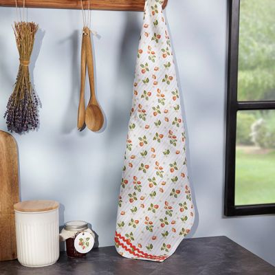 Wild Strawberry Print Kitchen Towel Set of 2