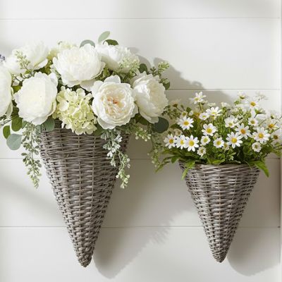 Willow Hanging Wall Basket Set of 2