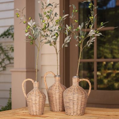 Willow Wrapped Glass Bottle