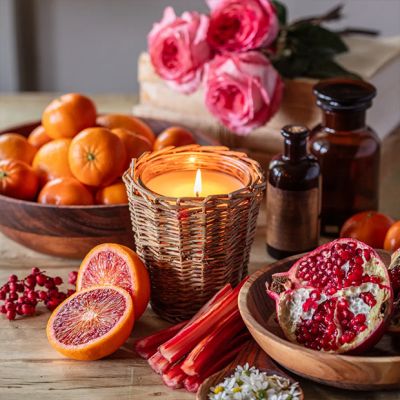 Willow Wrapped Glass Jar Candle Collection European Red Currant