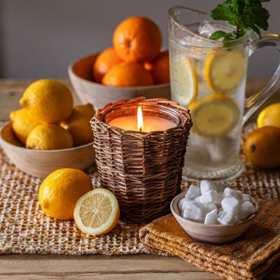 Willow Wrapped Glass Jar Candle Collection Lemonade Stand