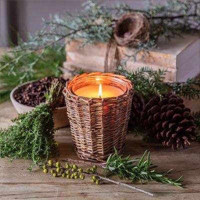 Willow Wrapped Glass Jar Holiday Candle Collection
