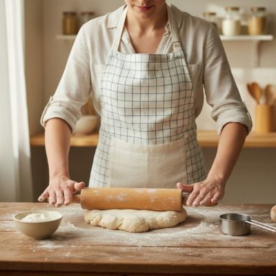 Windowpane Plaid Casual Farmhouse Apron