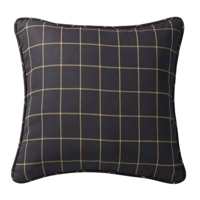 Windowpane Plaid Pattern Black Euro Sham