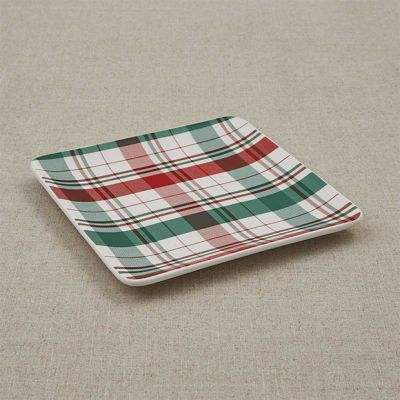 Winter Plaid Ceramic Plate