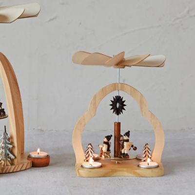 Winter Snowman Pyramid Tealight Candle Holder
