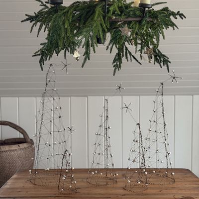 Wire Cone Tree With Pearls Set of 5